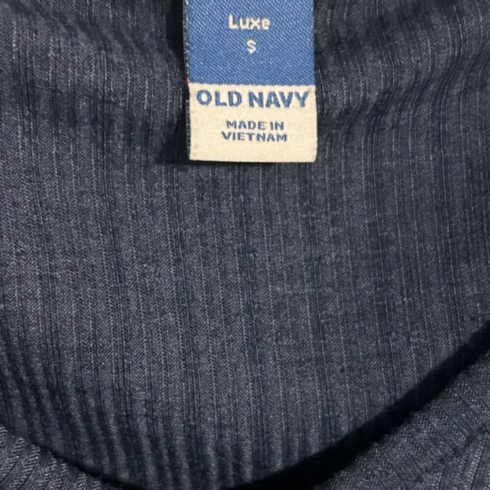 Navy Blue Ribbed Tee - Picture 5 of 5